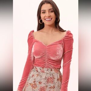 NWT MINKPINK Mekness Rouched‎ Blush Top XS